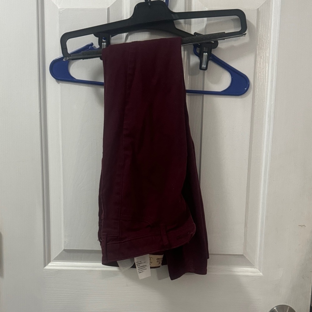 Hollister Burgundy Super Skinny Pants